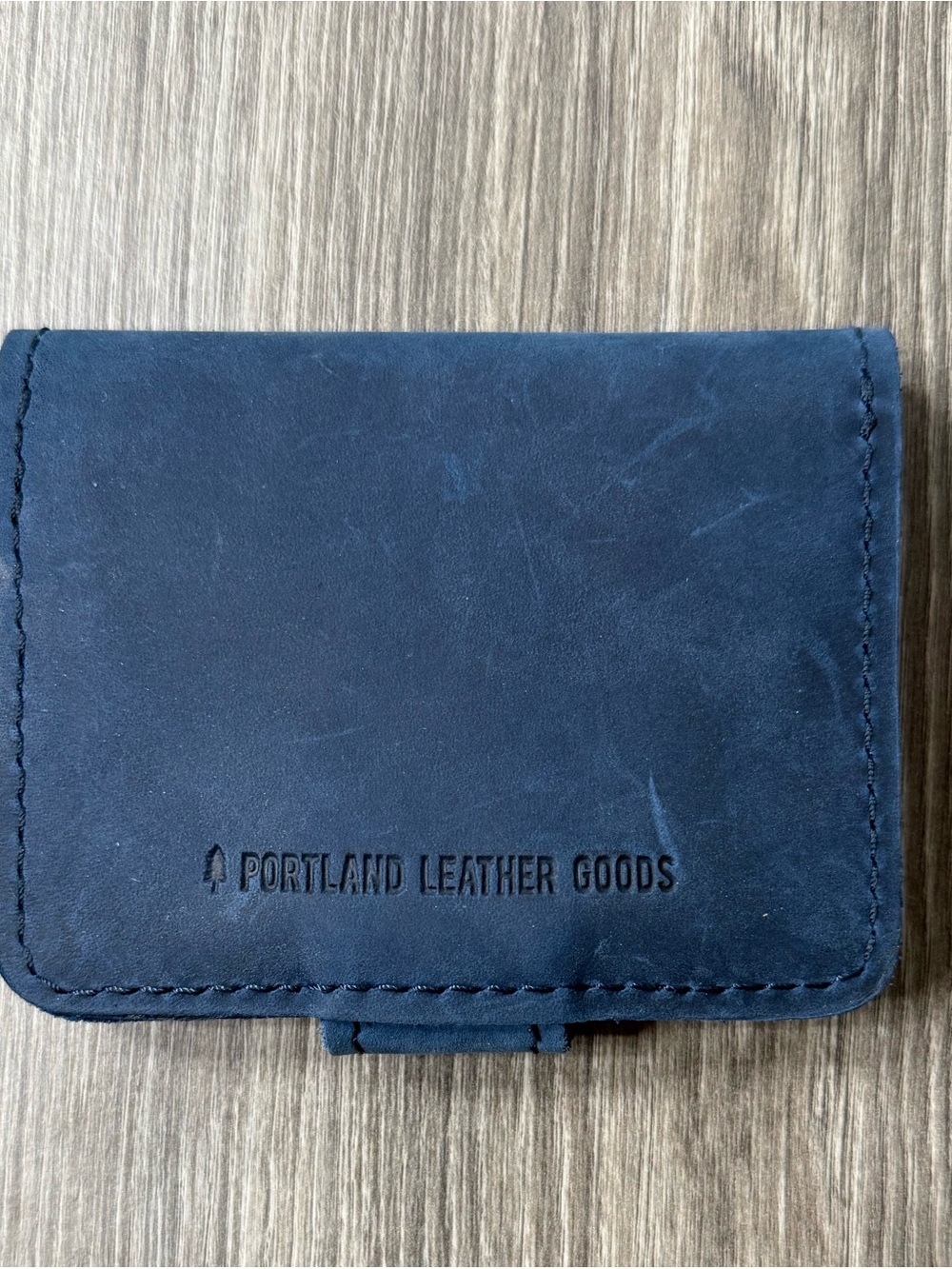 Portland Leather Goods Mini Bifold Wallet Deep Water Blue PLG Womens - Picture 3 of 5